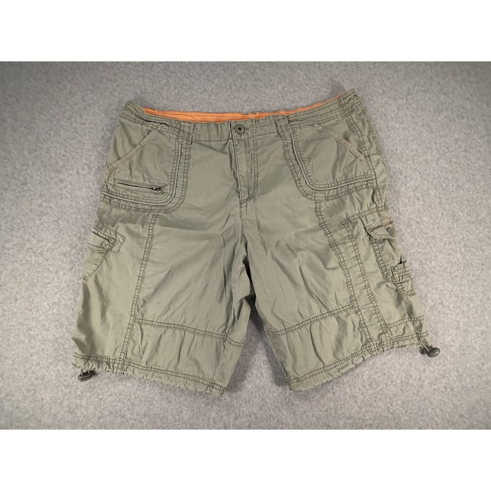 Women's Intro. Casual Elegance Khaki Stretch Chino Shorts Size 16 Light Green